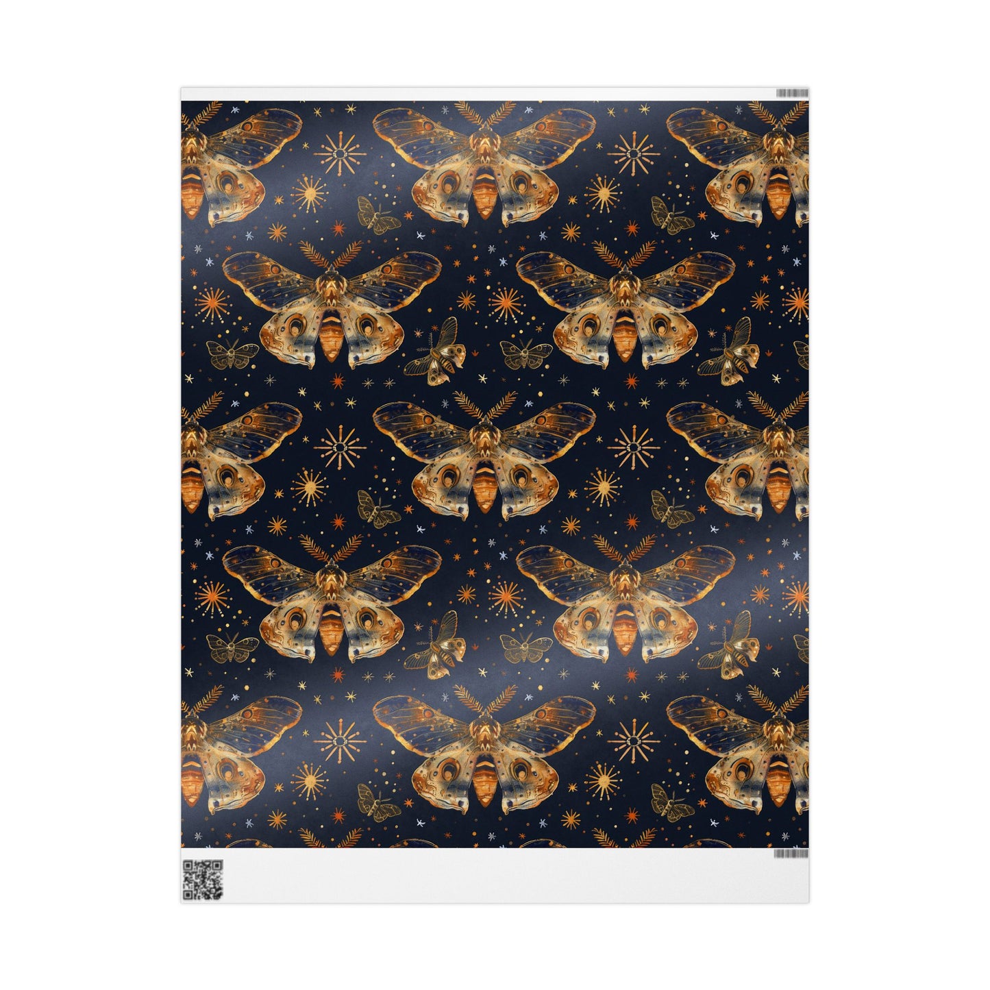 Midnight Moth Wrapping Paper – Celestial Wonder for Every Gift