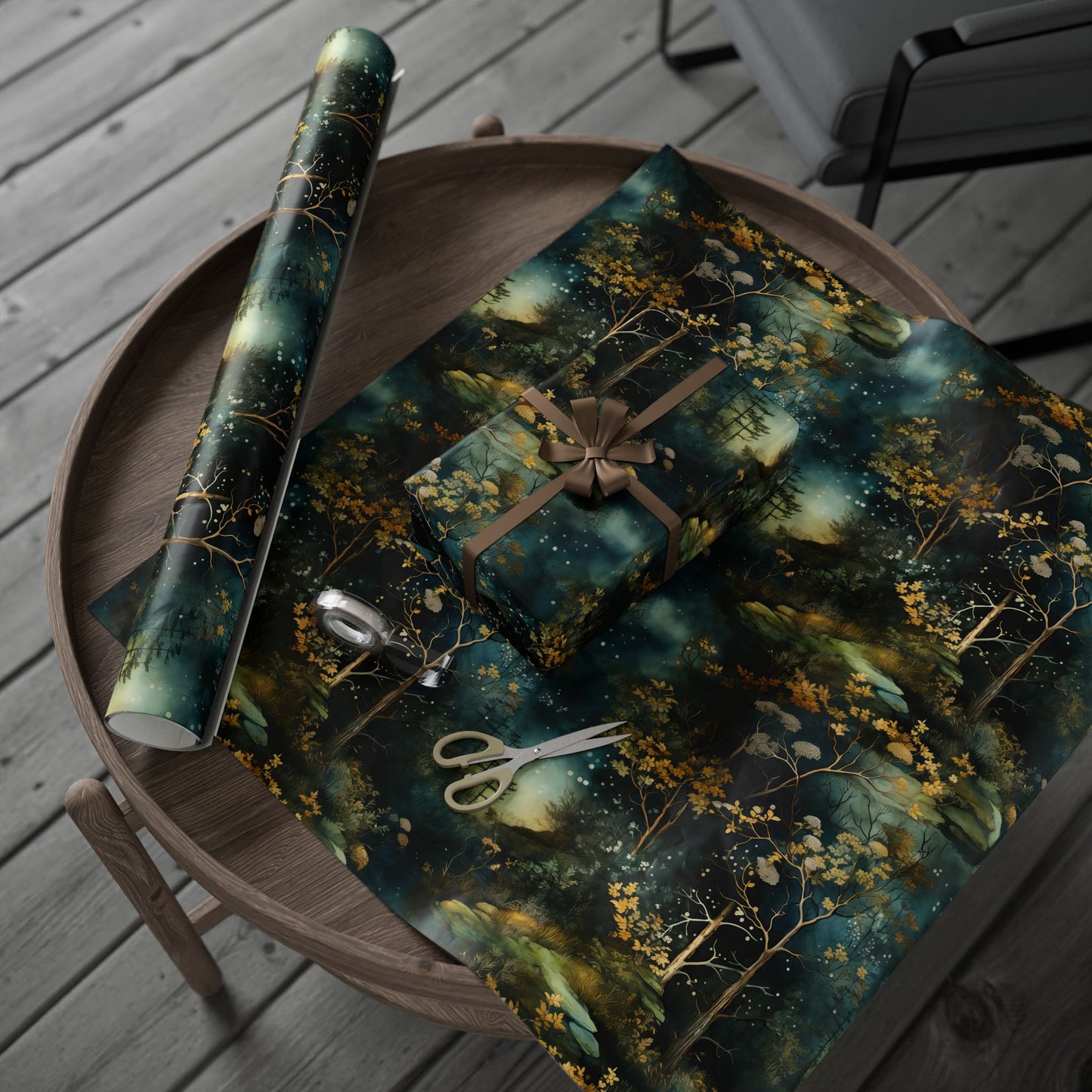 Enchanted Creek Wrapping Paper – Twilight Magic for Every Gift