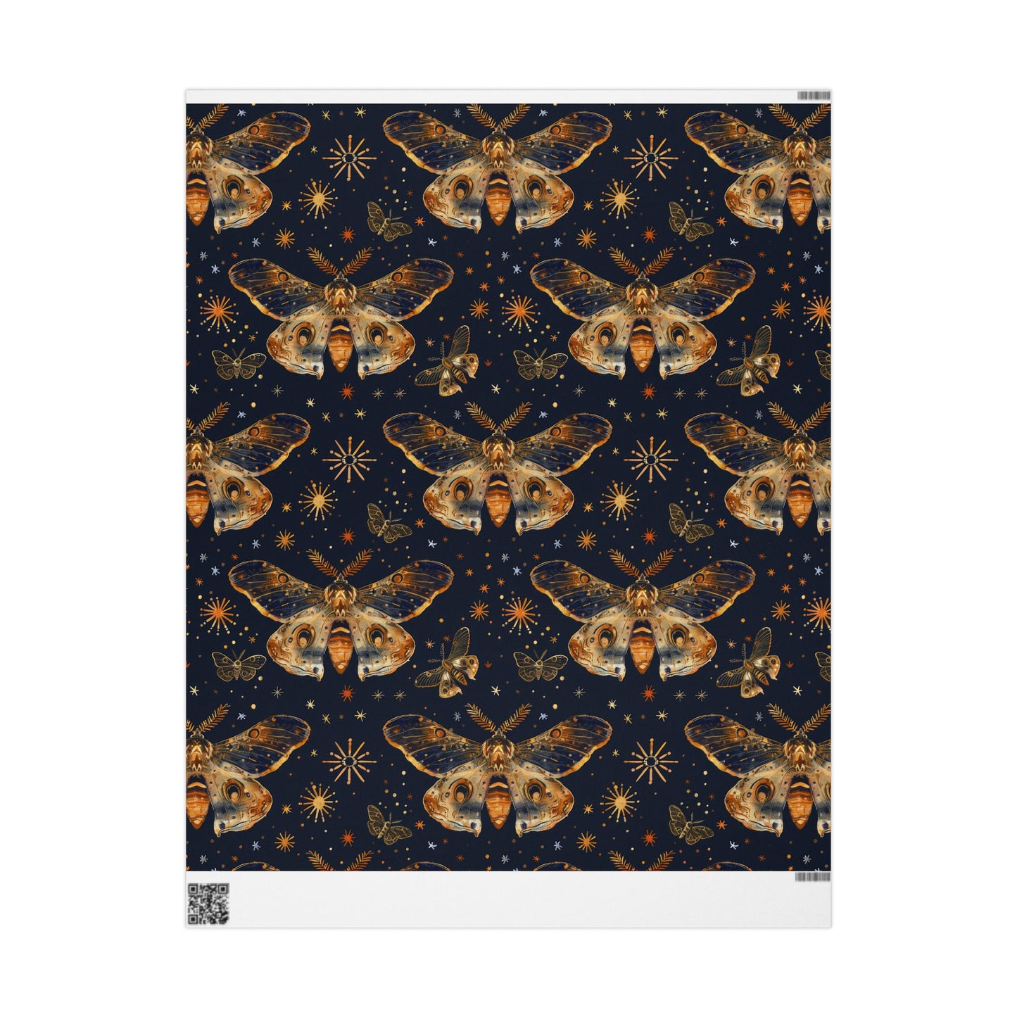 Midnight Moth Wrapping Paper – Celestial Wonder for Every Gift