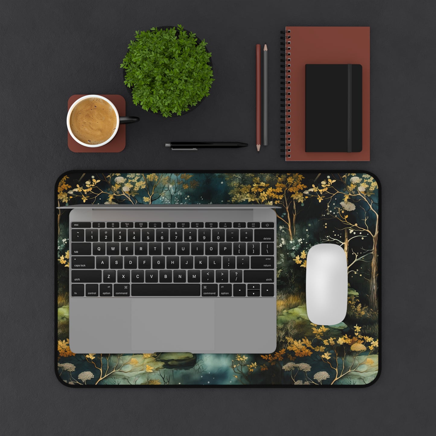 Enchanted Creek Desk Mat – Twilight Magic for Your Workspace