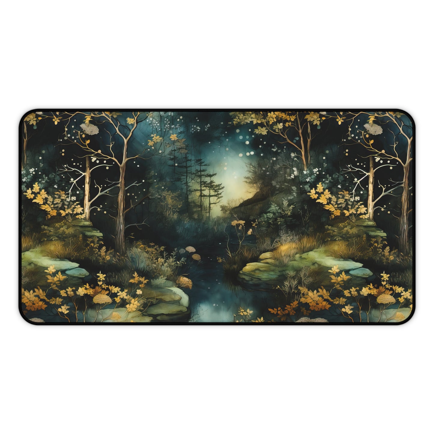 Enchanted Creek Desk Mat – Twilight Magic for Your Workspace