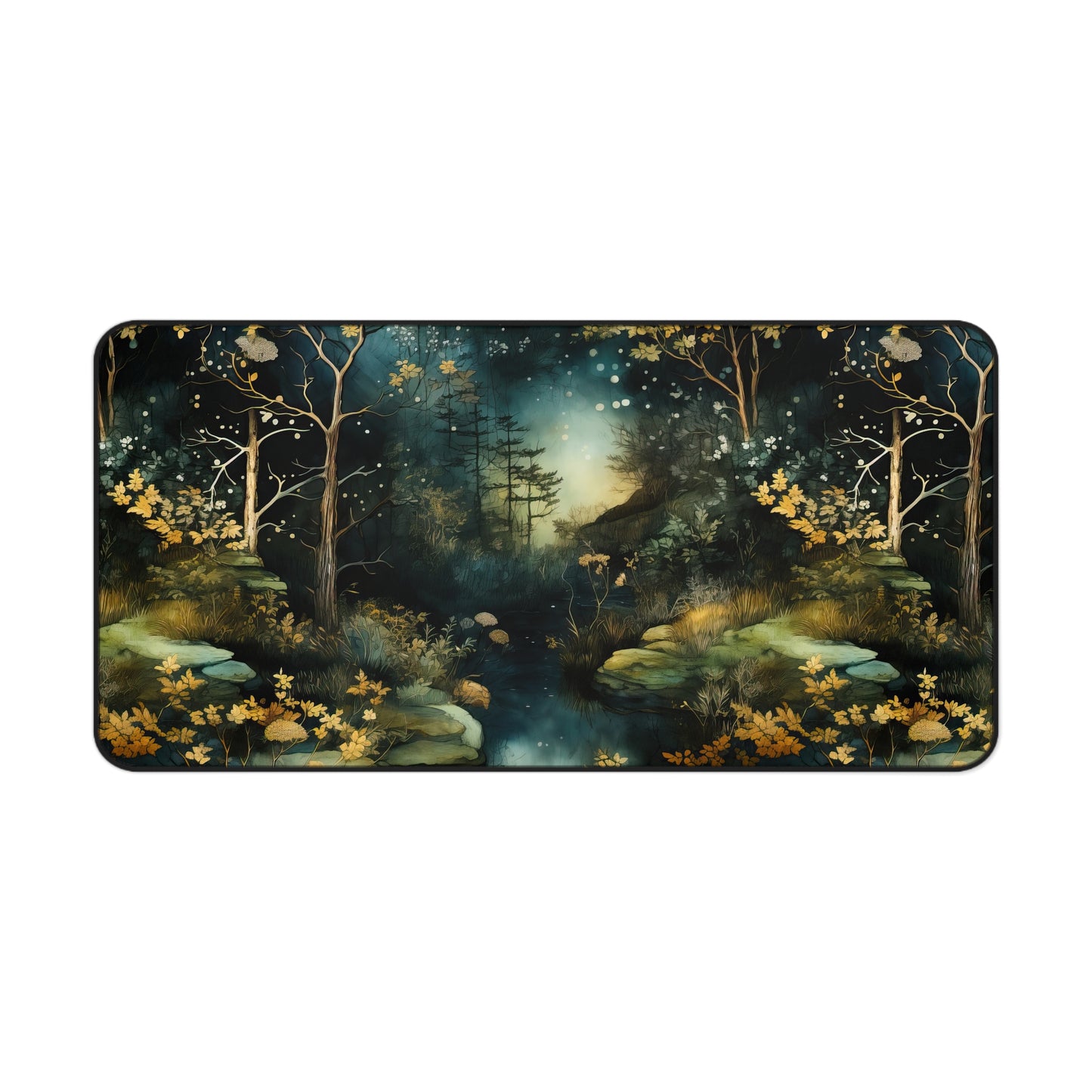 Enchanted Creek Desk Mat – Twilight Magic for Your Workspace