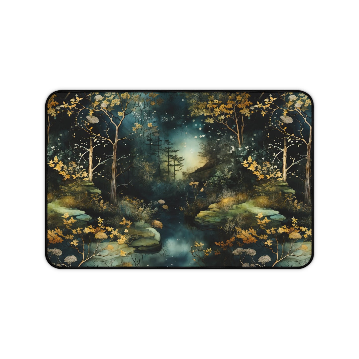 Enchanted Creek Desk Mat – Twilight Magic for Your Workspace