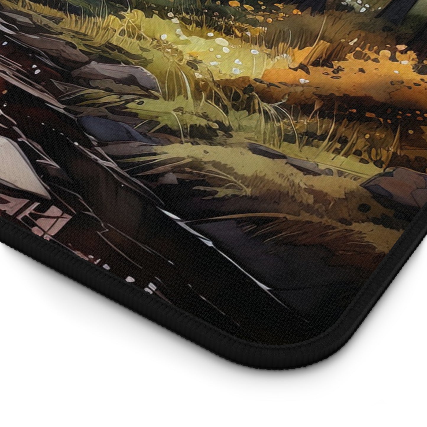 Autumn Forest Desk Mat – Watercolor Calm for Your Workspace